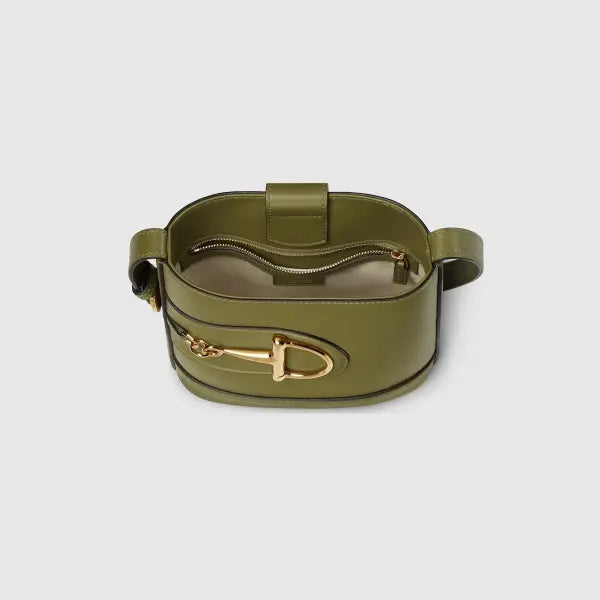 Horsebit-embellished Leather Shoulder Bag