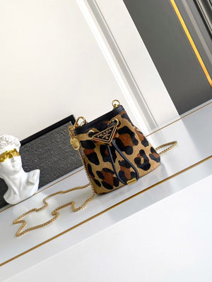 Printed leather mini pouch