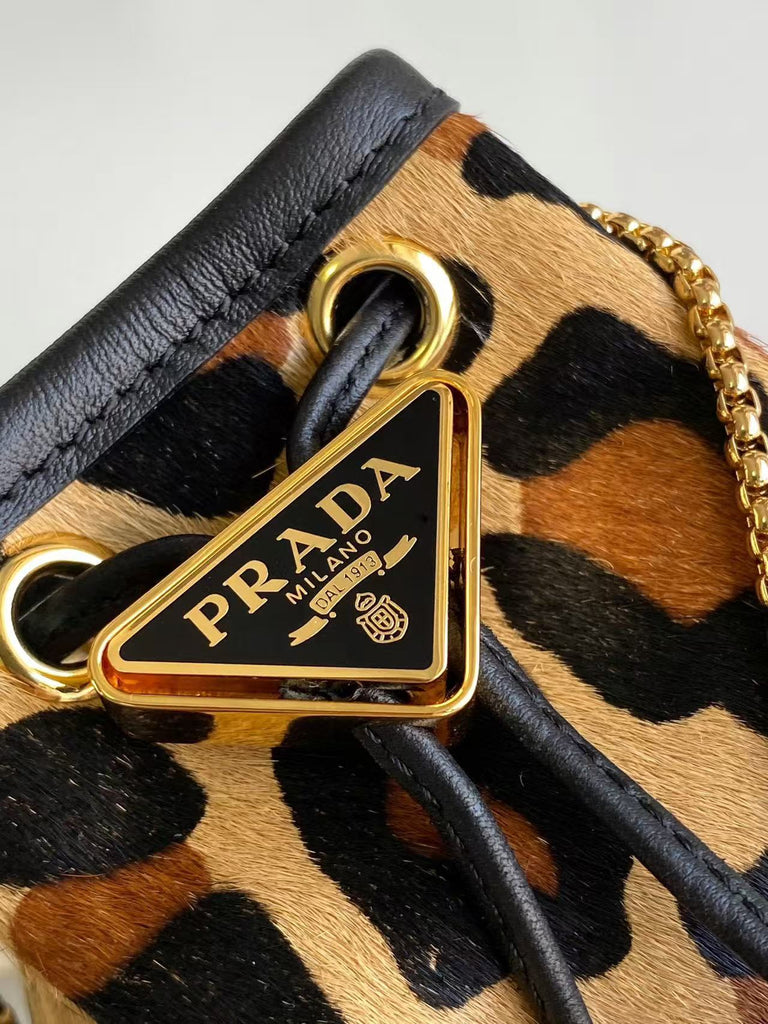 Printed leather mini pouch