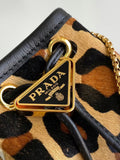 Printed leather mini pouch