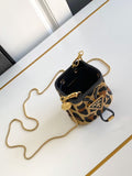 Printed leather mini pouch