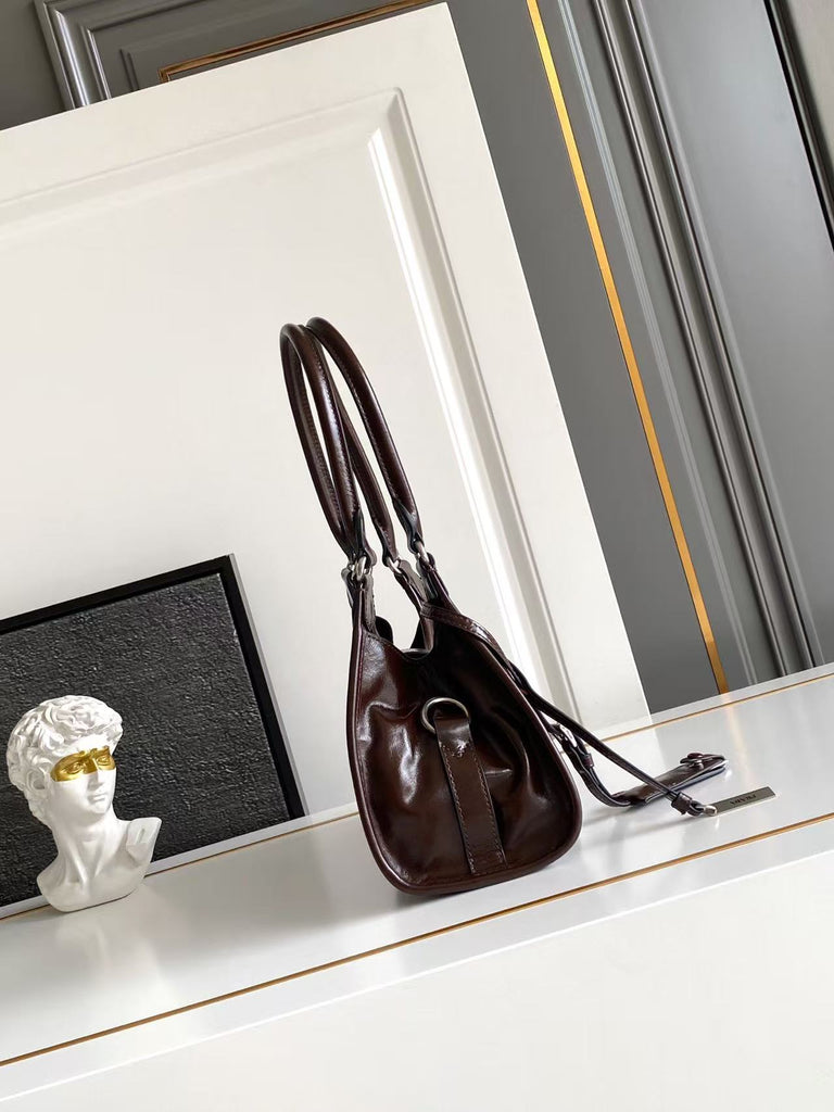 Small leather tote bag