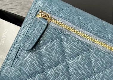 Cowhide CF 3-fold short wallet