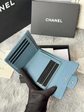 Cowhide CF 3-fold short wallet