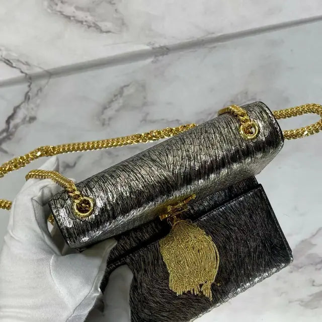 Kate series snake-print tassel handbag