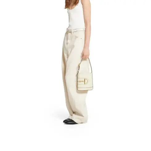 Horsebit-embellished Leather Shoulder Bag