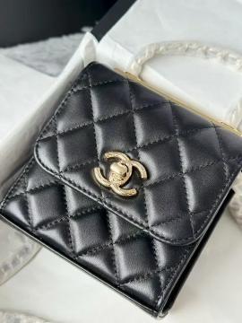 Lambskin Quilted Mini Trendy Cc Chain Wallet