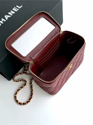 Leather CHANEL VANITY CASE WITH TOP HANDLE