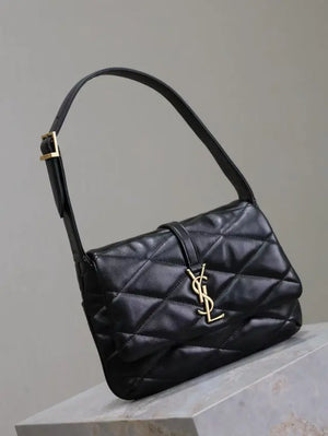 black gold buckle LE 57 series quilted underarm bag