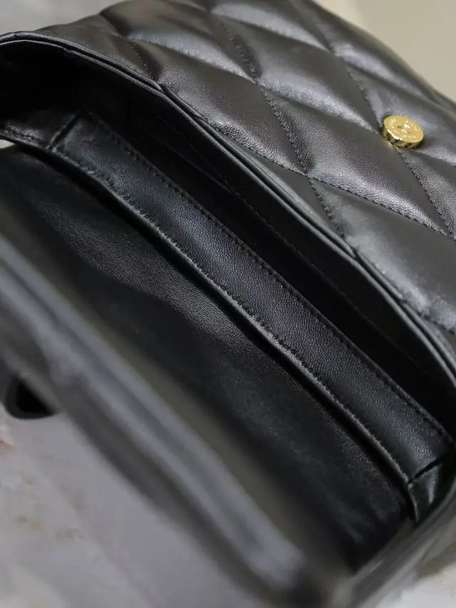 black gold buckle LE 57 series quilted underarm bag
