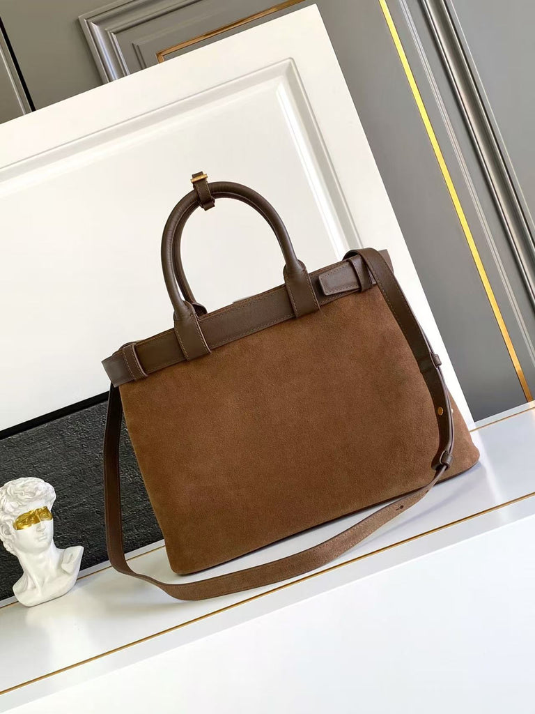 Suede Buckle Handbag