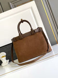 Suede Buckle Handbag