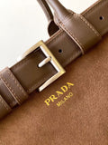 Suede Buckle Handbag