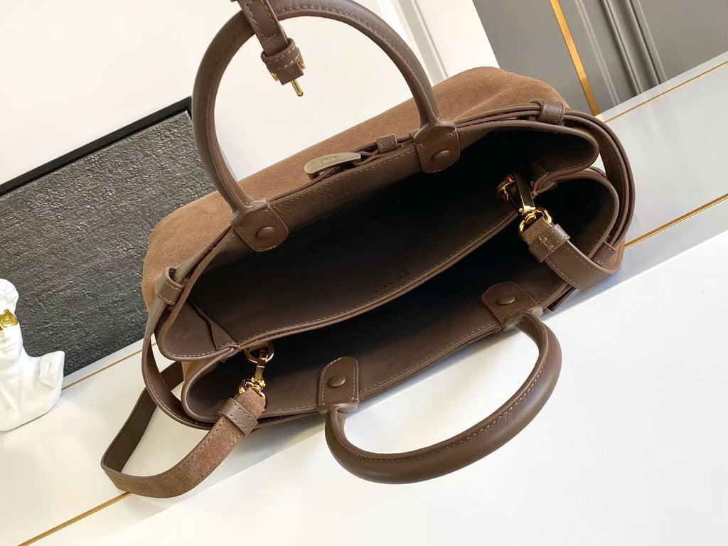 Suede Buckle Handbag