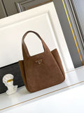 Mini suede shopping bag