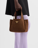 Mini suede shopping bag