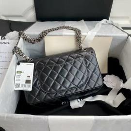 2.55 handbag in distressed calfskin and silver chain