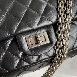 2.55 handbag in distressed calfskin and silver chain