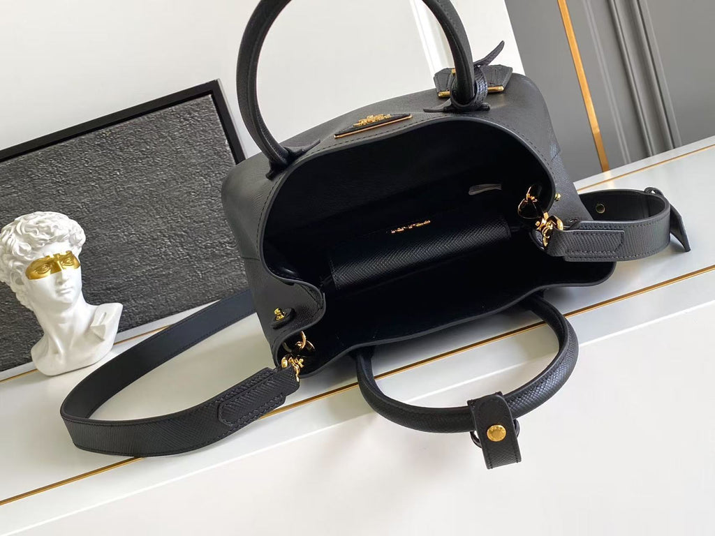 Double small Saffiano leather bag