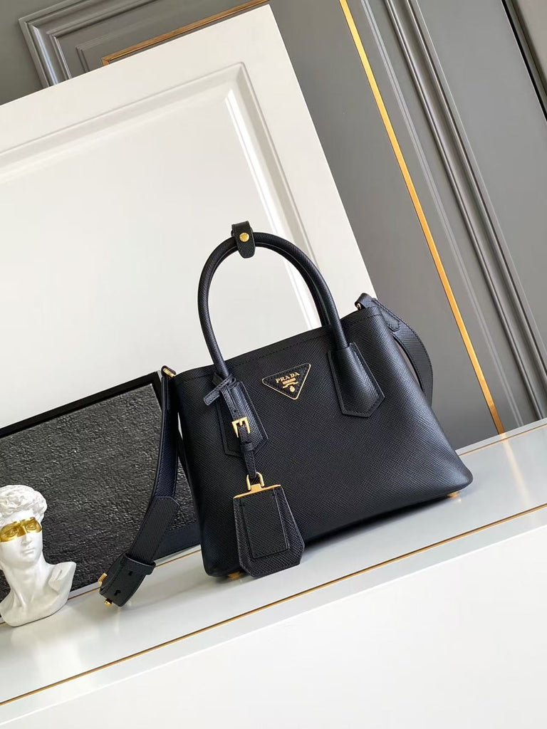 Double small Saffiano leather bag