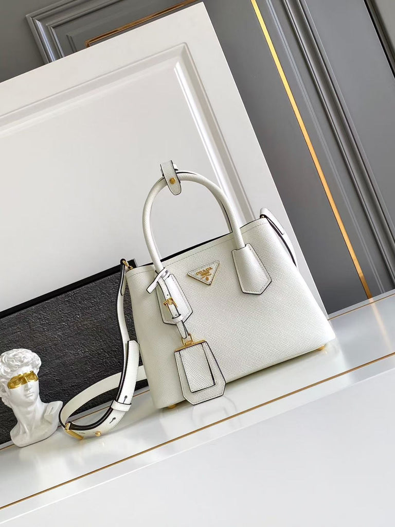 Double small Saffiano leather bag