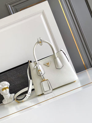 Double small Saffiano leather bag