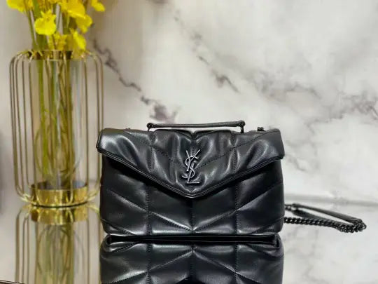 Loulou Puffer mini double chain bag