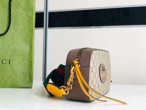 PVC brown leather tiger head camera bag
