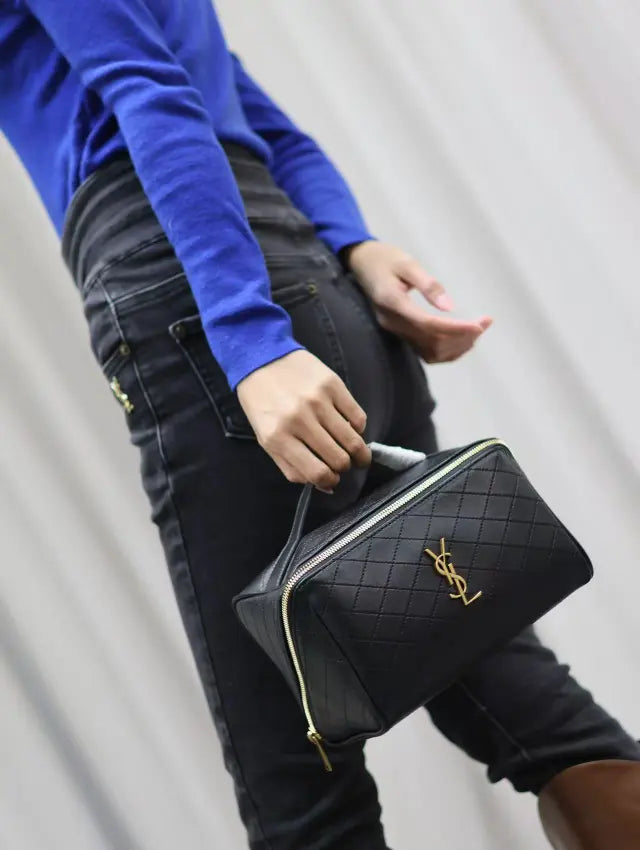 Gaby series cosmetic bag lambskin material