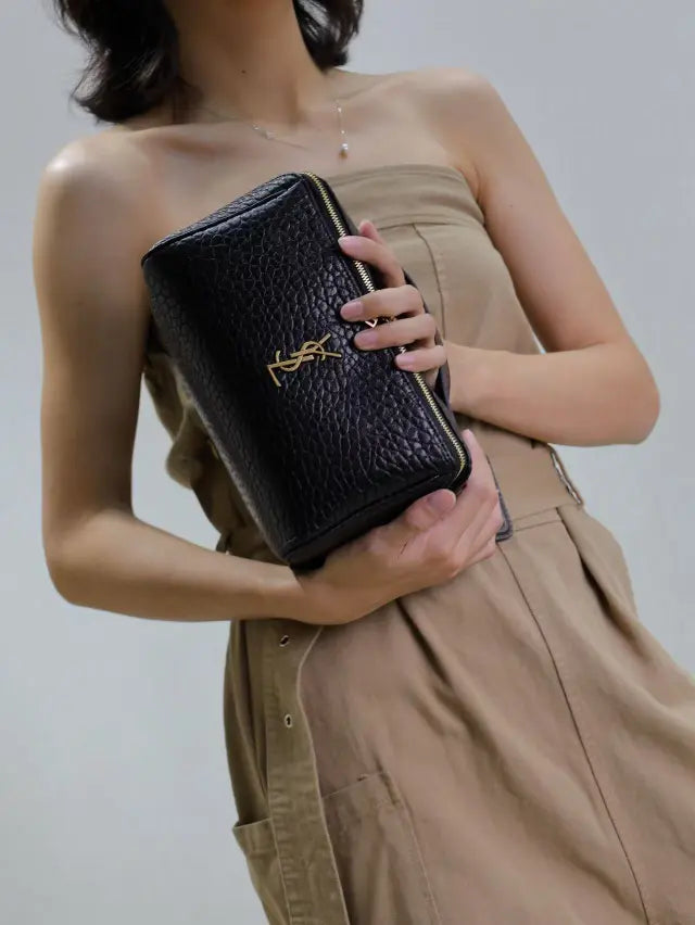 black elephant print Gaby cosmetics bag