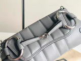 Horsebit chain leather handbag