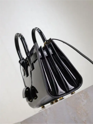 Saint Laurent Sac De Jour black patent leather handbag