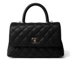Black Caviar Quilted Mini Coco Handle light GoldHardware