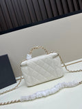 24P White Pearl Handle Box Bag