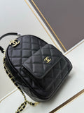 Autumn/Winter Collection Black Textured Quilted Backpack