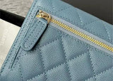Cowhide CF 3-fold short wallet