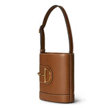 Horsebit-embellished Leather Shoulder Bag