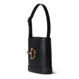 Horsebit-embellished Leather Shoulder Bag