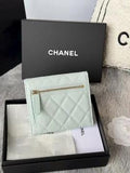 Cowhide CF 3-fold short wallet