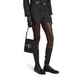 Horsebit-embellished Leather Shoulder Bag