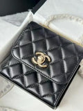 Lambskin Quilted Mini Trendy Cc Chain Wallet