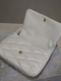 white gold buckle LE 57 series quilted underarm bag