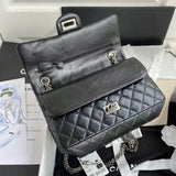 2.55 handbag in distressed calfskin and silver chain
