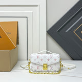 White monogram butterfly print mini handbag series