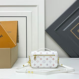 White monogram butterfly print mini handbag series