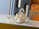White leather mini handbag series