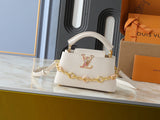 White leather mini handbag series
