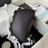 Shiny Caviar Quilted Small Duma PocketsDrawstring Backpack