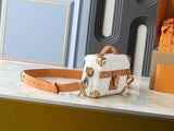 White monogram vintage lock handbag series