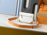 White monogram vintage lock handbag series